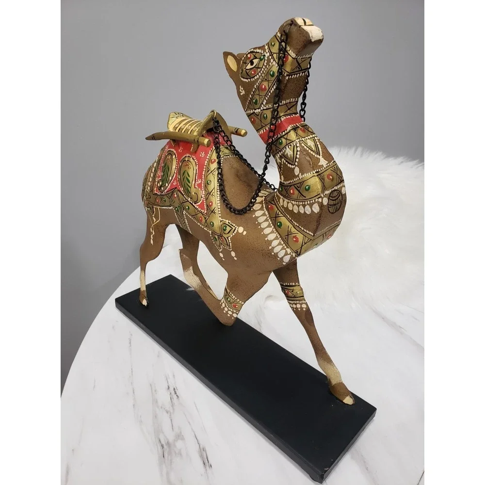 PIER 1 Vintage Hollywood Regency Moorish Indian Camel Decor Figure Statue Animal